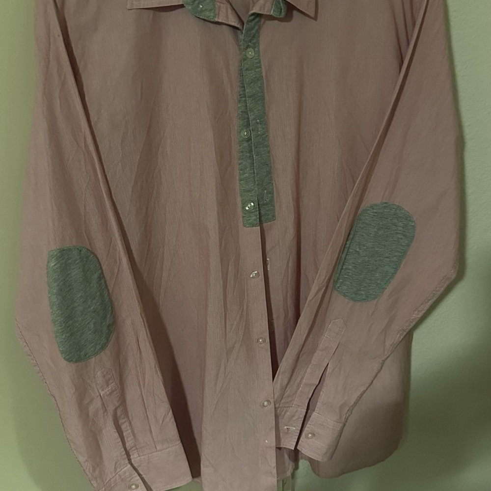 Men's Pink and Gray Shirt